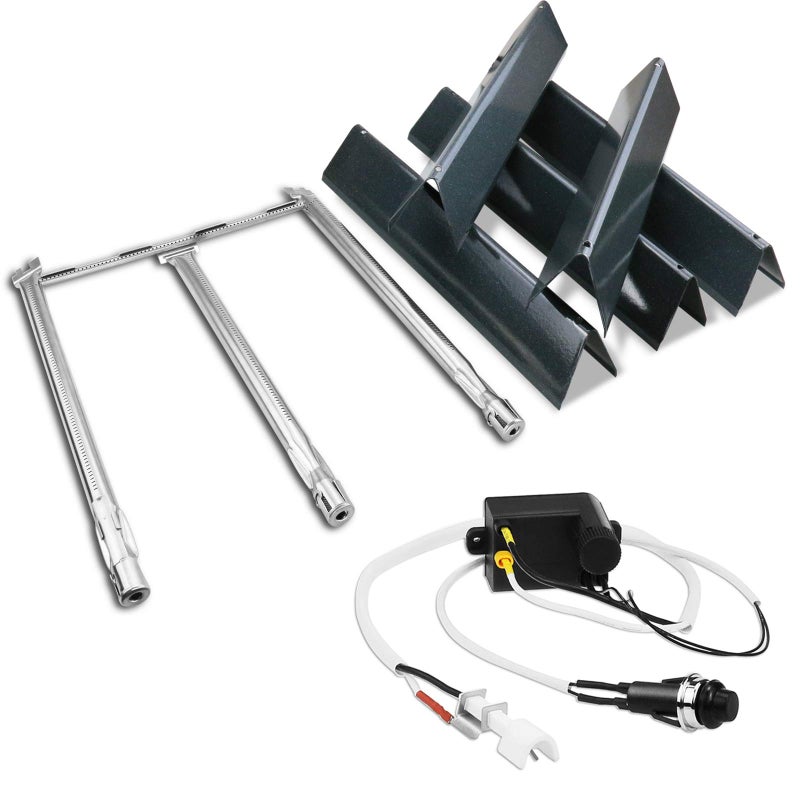 Utheer Grill Replacement Parts for Weber Spirit and Spirit II 300 Series, 15.3" Flavorizer Bars, 18" Grill Burner and Ignitor Kit for Weber Spirit E310, E320, S310 with Front Control, 7636, 69787 - Image 1